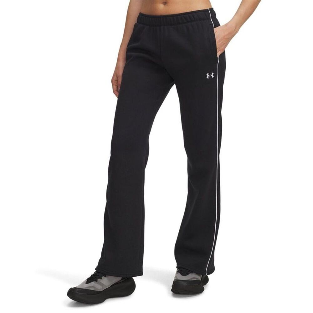Under Armour Womens/Ladies Rival Side Stripe Flared Sweatpants / Black Melange